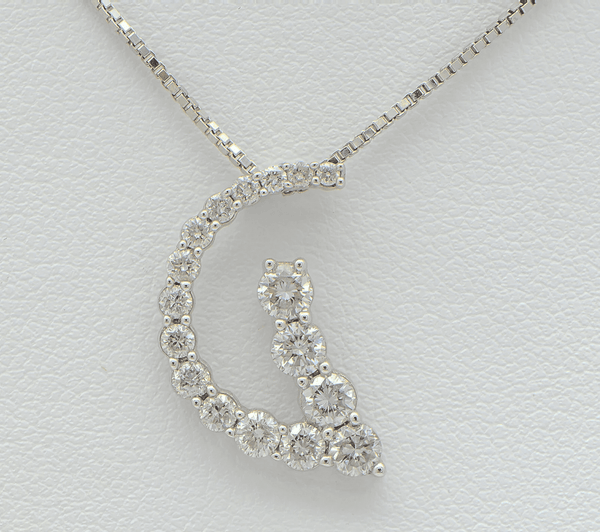 1.32 Carat Diamond Pendant Necklace in 14K White Gold