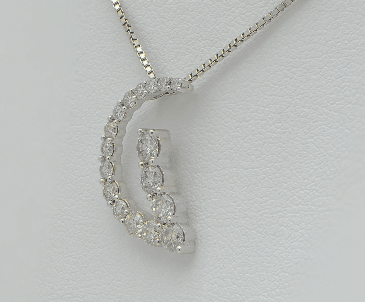 1.32 Carat Diamond Pendant Necklace in 14K White Gold