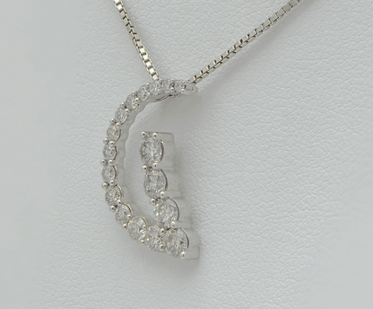 1.32 Carat Diamond Pendant Necklace in 14K White Gold