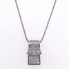 2.22 Total Carat Diamond Whistle Pendant Necklace in 18K White Gold in 16