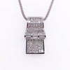 2.22 Total Carat Diamond Whistle Pendant Necklace in 18K White Gold in 16