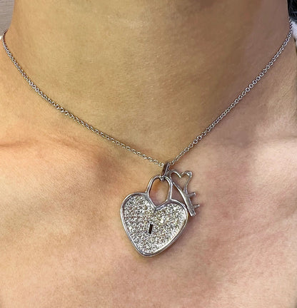 1.23 Carat Heart-Shaped Diamond Pendant in 18K White Gold Chain