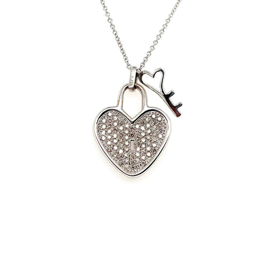 1.23 Carat Heart-Shaped Diamond Pendant in 18K White Gold Chain