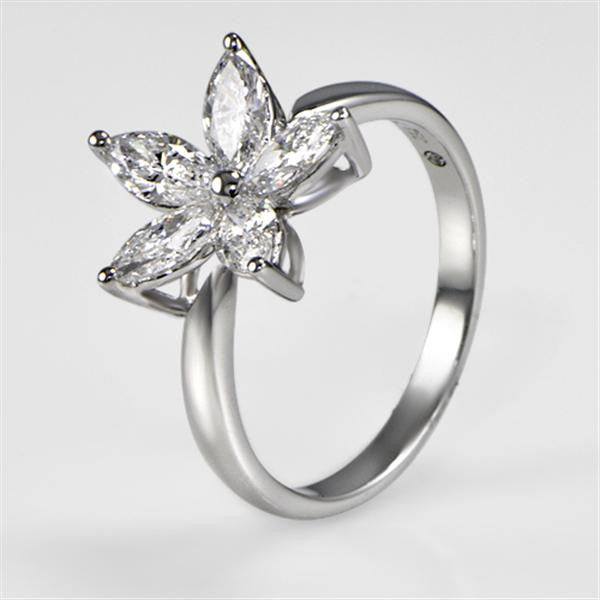 "LADRG01468" Flower Diamond Ring in 18K Gold in 18K White Gold 1.00 ct. tw.
