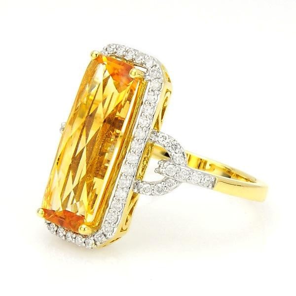 "LADRG01512" Topaz And Diamond Fashion Ring In 18k Yellow Gold
