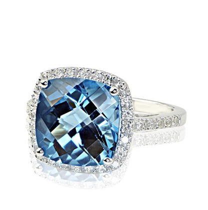 "LADRG01728" 8.25 Carat Blue Topaz Ladies Ring