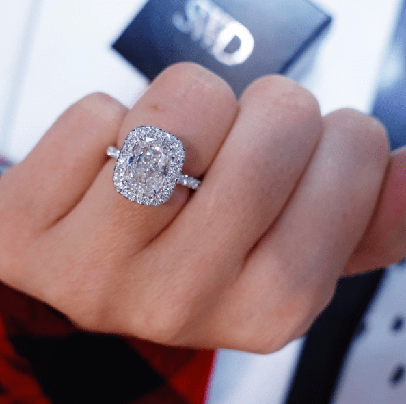 "ENGR02708" Elongated Cushion Diamond Engagement Ring