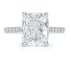 Cushion Cut Diamond Engagement Ring Pave Ring