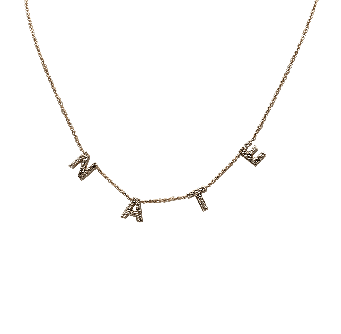Diamond Pave Initial Name Necklace