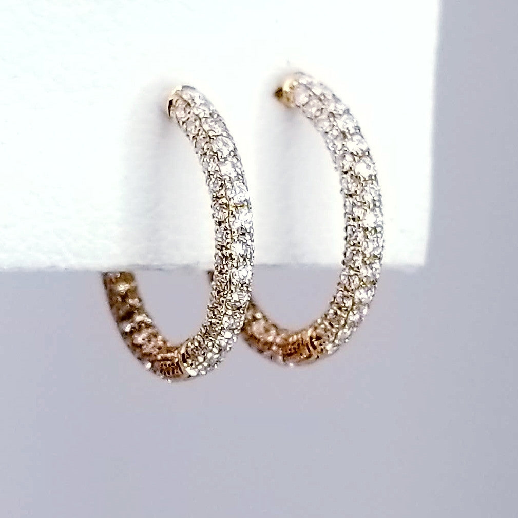 "EARR01339" Huggie Hoop Diamond Earrings