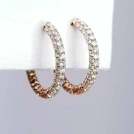 "EARR01339" Huggie Hoop Diamond Earrings