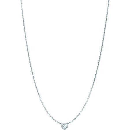 "PEND01687" Single Diamond Necklace 18K White Gold
