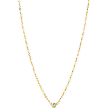 "NECK01119" Single Diamond Necklace in 18K Yellow Gold