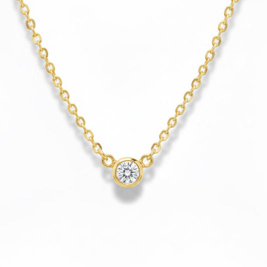 "NECK01119" Single Diamond Necklace 18K Yellow Gold