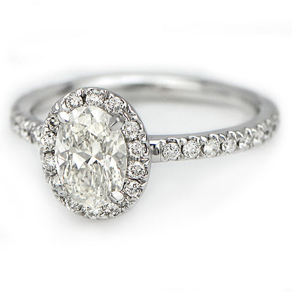 "ENGR02030" Oval Diamond Halo Engagement Ring