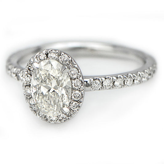 "ENGR02030" Oval Diamond Halo Engagement Ring