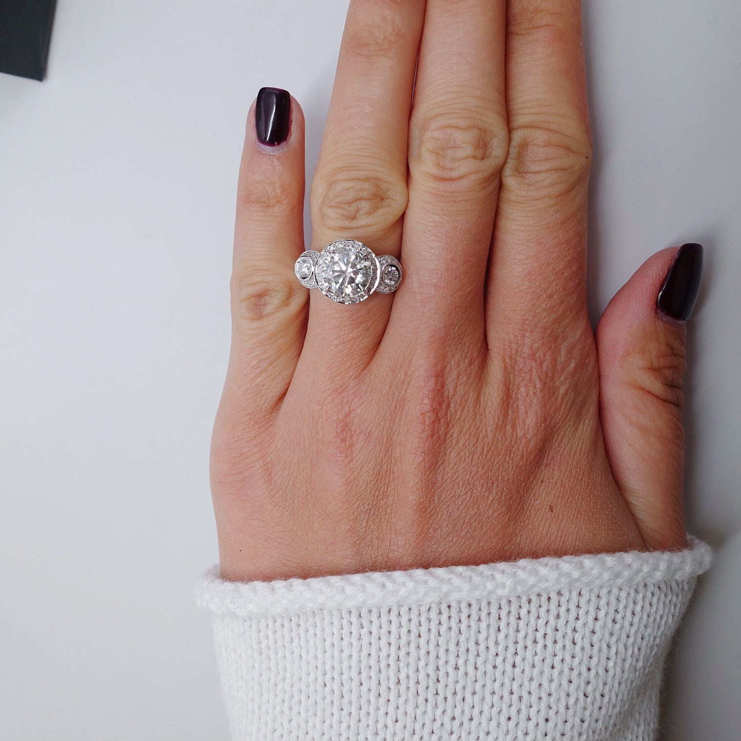 "ENGR01648" Three Stone Diamond Engagement Ring