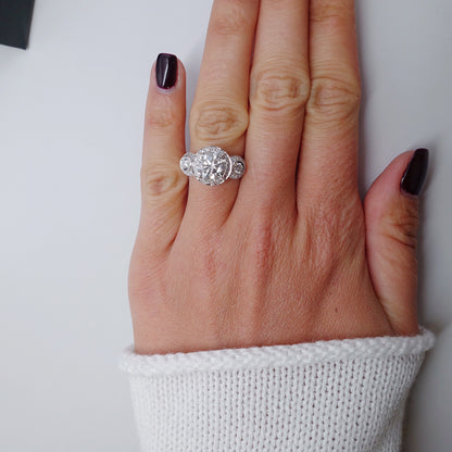 "ENGR01648" Three Stone Diamond Engagement Ring