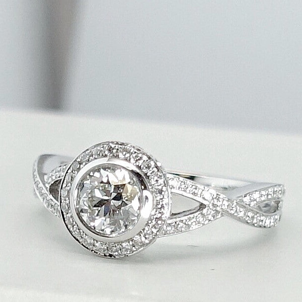 "ENGR02463" Infinity Twist Diamond Engagement Ring
