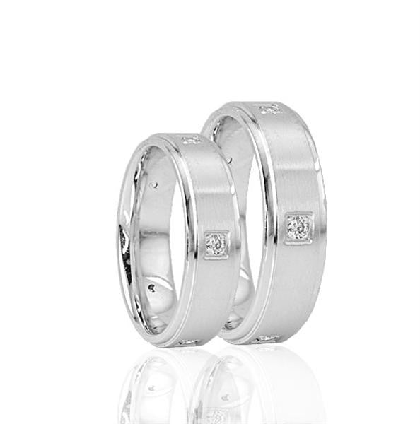His & Hers 14K White Gold Diamond Wedding Bands