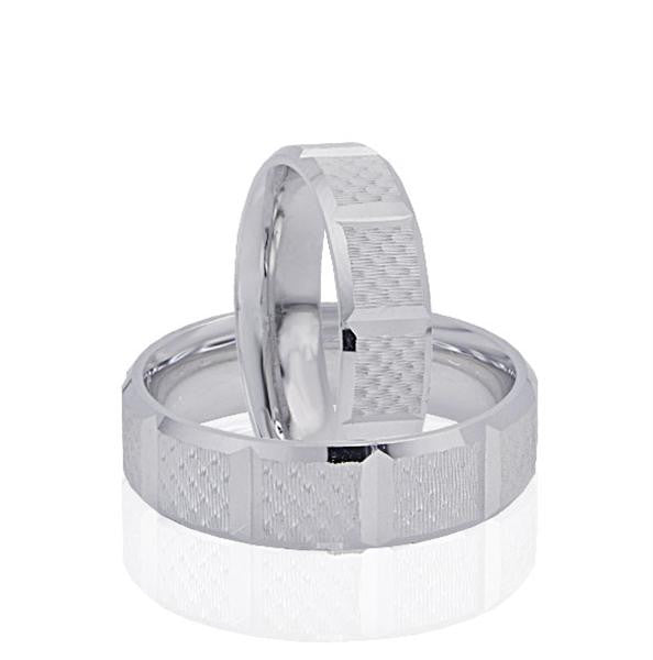 His & Hers Diamond Cut Wedding Bands