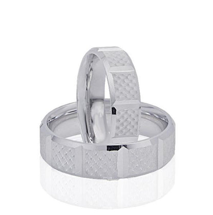 His & Hers Diamond Cut Wedding Bands