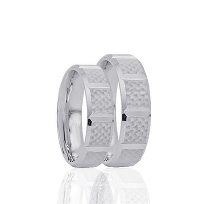 His & Hers Diamond Cut Wedding Bands